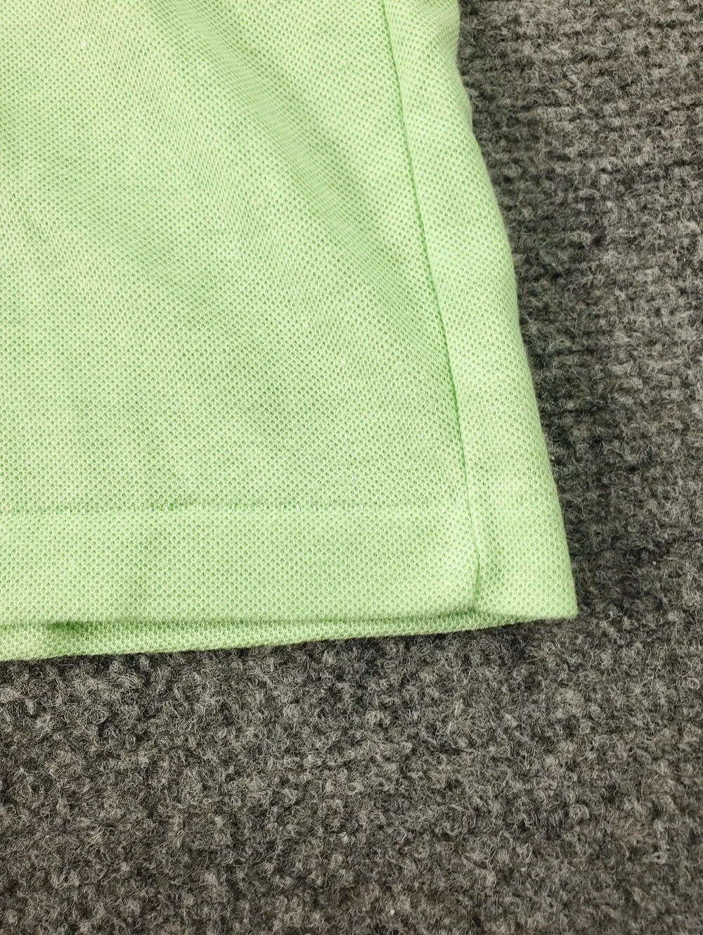 Vintage Action Polo Shirt Large Mint Lime Green 80s Pocket Pique Knit Retro